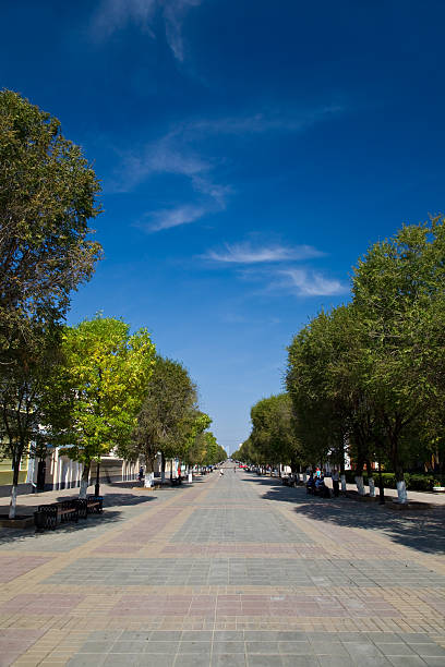 Walking street in Orenburg stock photo