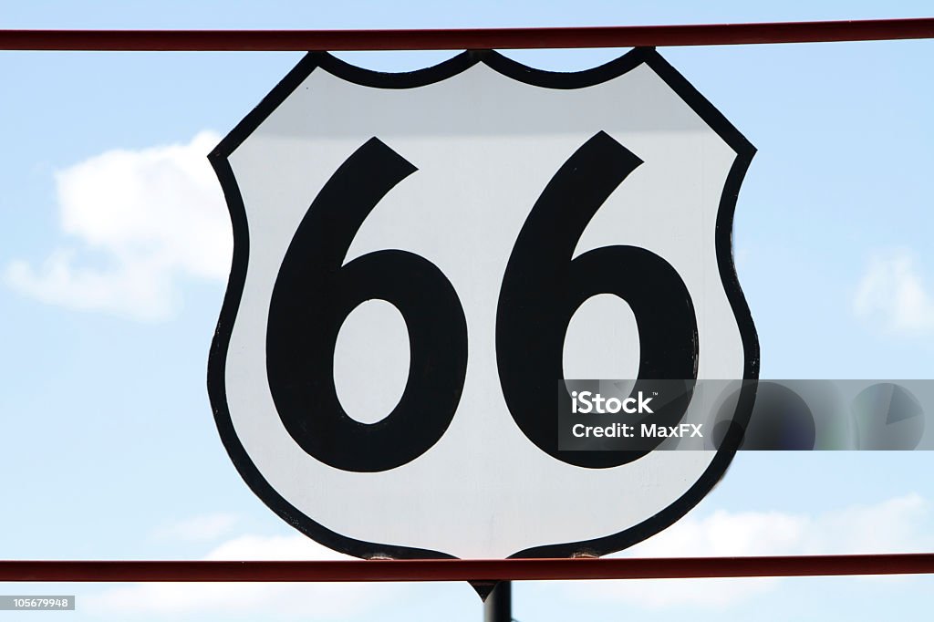 Historic route 66 sign  Color Image Stock Photo