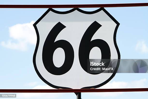 Historic Route 66 Sign Stock Photo - Download Image Now - Color Image, Direction, Famous Place