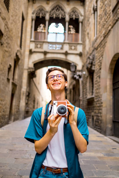 Junge Touristen in Barcelona – Foto