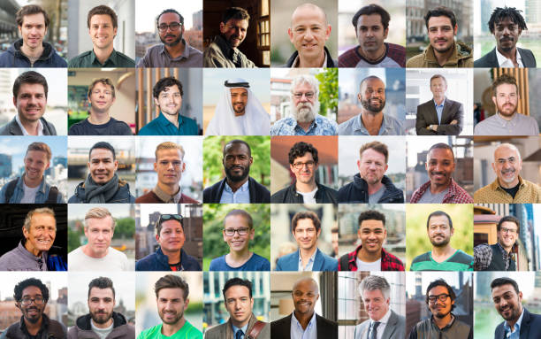 Grid view of 36 portraits of people of all ages and ethnicities.