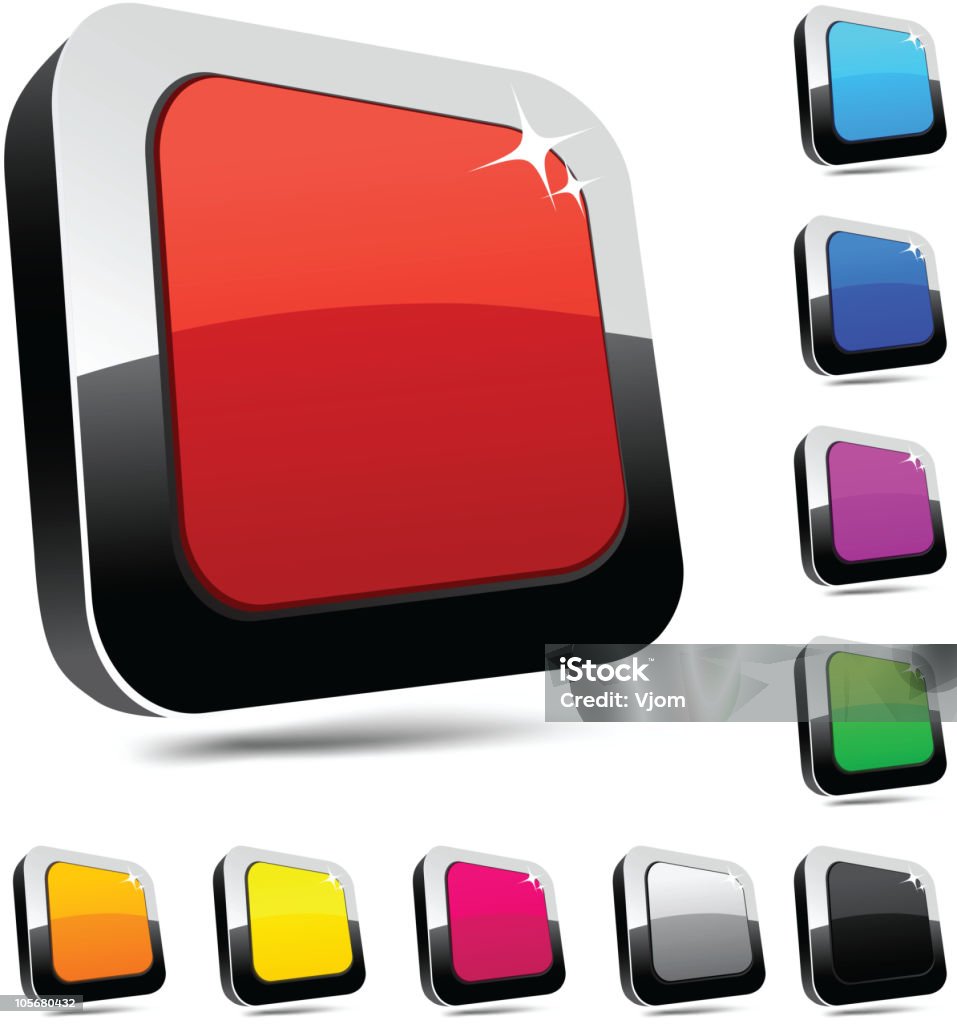 Rectangular 3d Button Rectangular 3d Buttons Stock Illustration - Download Image Now - Black ...
