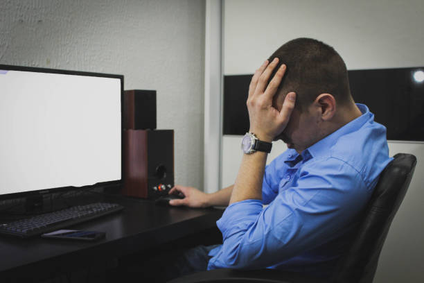 istock Young businessman has stress. 1056806278