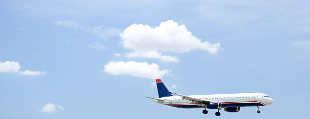 istock Commercial Airliner Jet Against Blue Sky With Copyspace 105681191