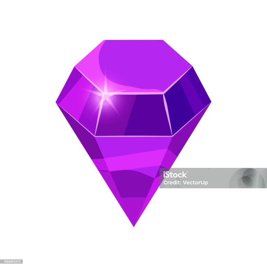 Diamond Sparkling Shining Purple Color Isolated On White Background Cartoon  Style Vector Illustration Stock Illustration - Download Image Now - iStock