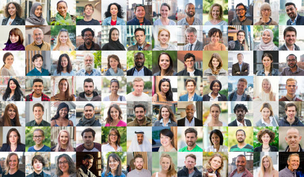 Real people of the world Big collage of head shots of real people around the world, men and women. multi ethnic group group of people people smiling stock pictures, royalty-free photos & images