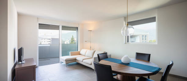 istock Living in modern apartment with design sofa 1056817750