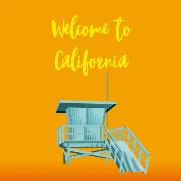 Vector illustration of Welcome to California background