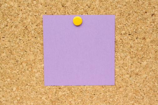White Sticky Note With Budget And Red Push Pin Yellow Background