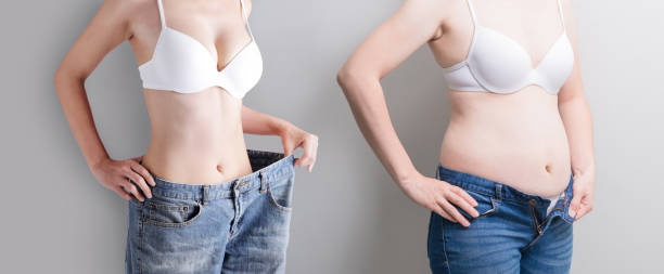 istock woman with abdomen loss concept 1056829040