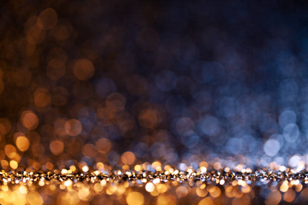 istock Christmas lights defocused background - Bokeh Gold Blue 1056832636