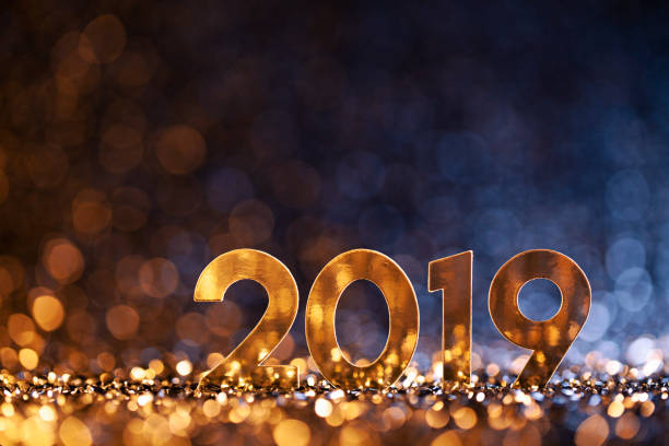 istock New Year Christmas Decoration 2019 - Gold Blue Party Celebration 1056832680