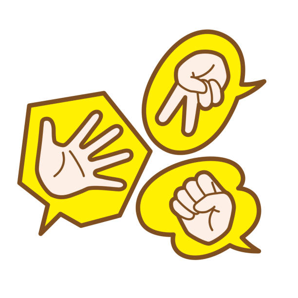 illustrazioni stock, clip art, cartoni animati e icone di tendenza di forbici di carta da roccia, illustrazione vettoriale - fist punching human hand symbol