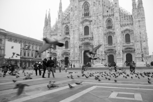 Duomo of Milan - Italy, Black and White Image