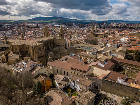 Aerial scenic view of Pamplona Spain