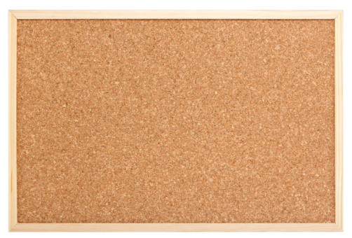 blank pinboard isolated with clipping path