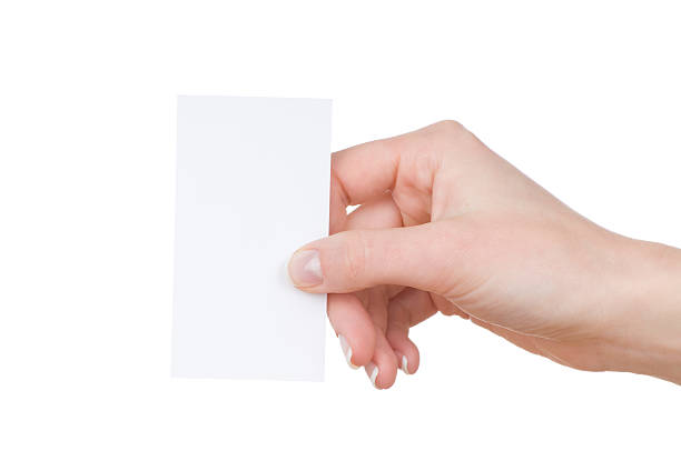 istock Female hand holding a blank card 105685442