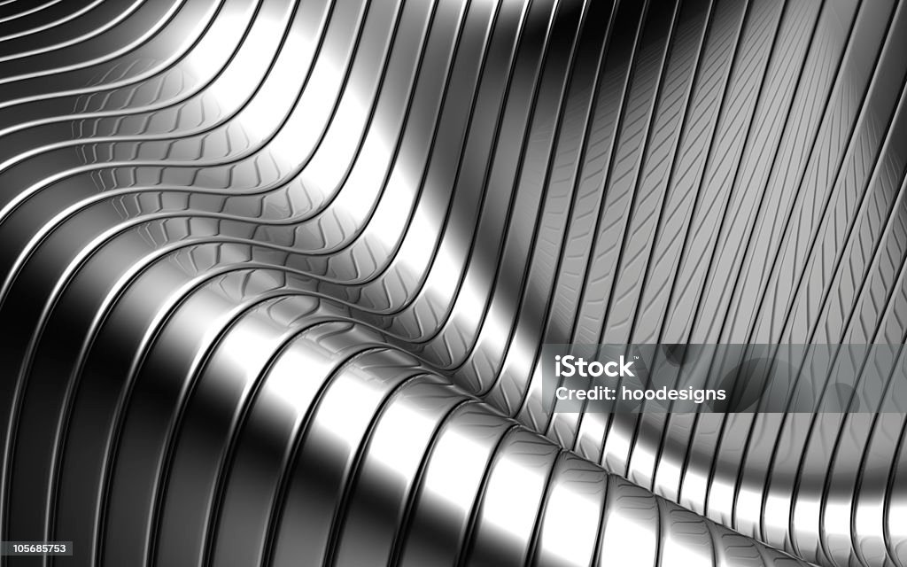 Riscas abstrato de alumínio prata de fundo de forma de onda - Royalty-free Metal Foto de stock