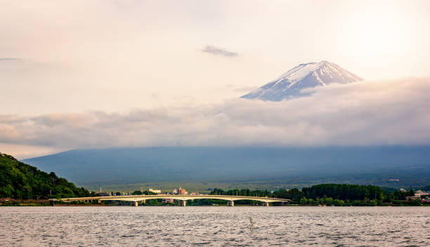 istock Mt. Fuji Japan volcano mountain at summer sunset panorama 1056860118