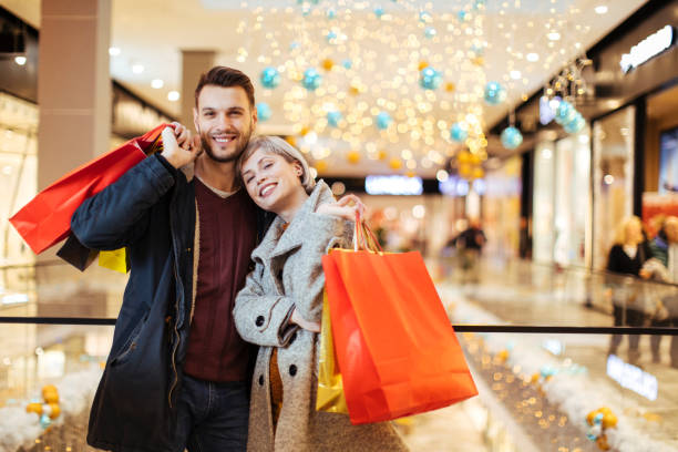 istock Couple having fun shopping 1056861716