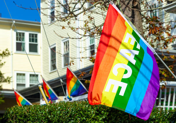 istock Cape Cod Pride Flags In Provincetown, Massachusetts, USA 1056861884