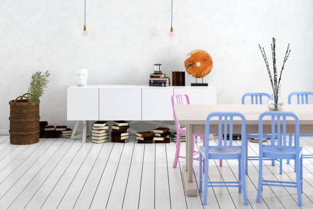 istock Nordic style office with large team desk 1056864976