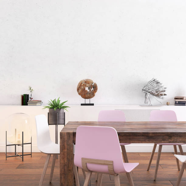 istock Nordic style office with large team desk 1056865014
