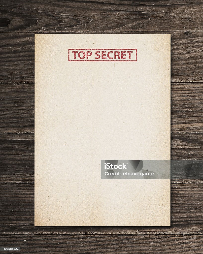 Top secret document.  Confidential - Single Word Stock Photo