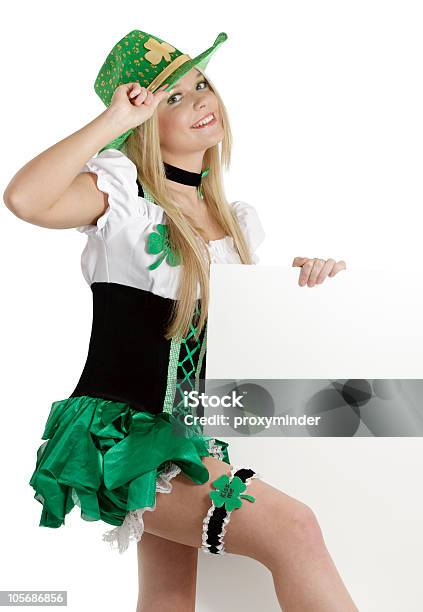 St Patricks Day Girl Stock Photo - Download Image Now - Adult, Adults Only, Angle