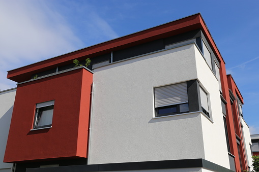 Building with modern facade painting