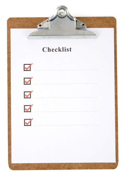 lista di controllo - checkbox checklist check mark clipboard foto e immagini stock