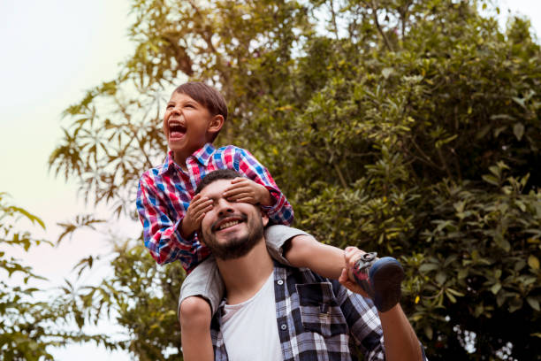 istock Dad and son in the park 1056882678