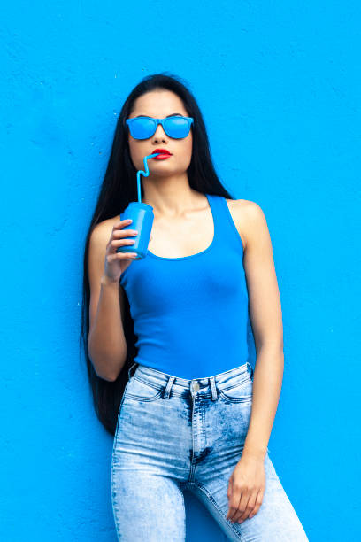 istock Woman in blue colour 1056884680