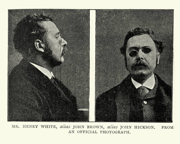 istock Victorian Mugshot of a criminal, 1890s 1056892376