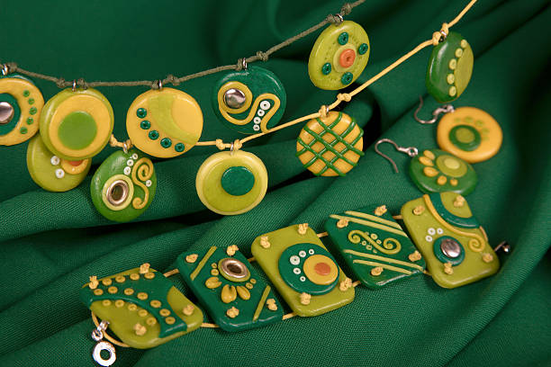 ozdoby z polimeru clay - necklace jewelry bead homemade zdjęcia i obrazy z banku zdjęć