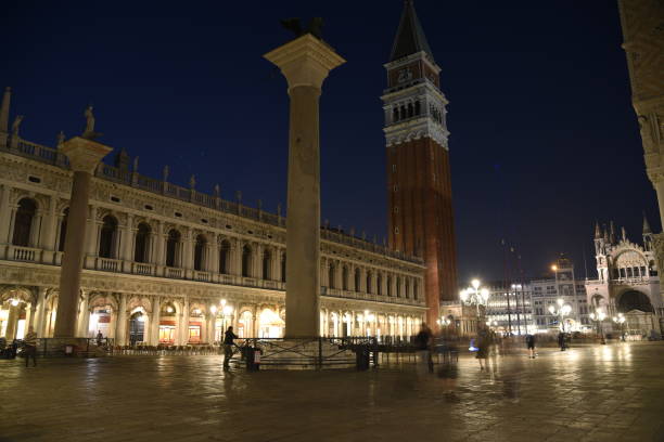 istock Tower and Column of San Marco after sunset 1056906524