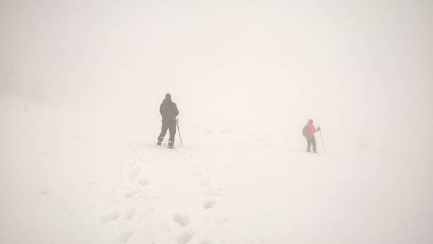 istock Tourist in the winter, in snow. 1056907032