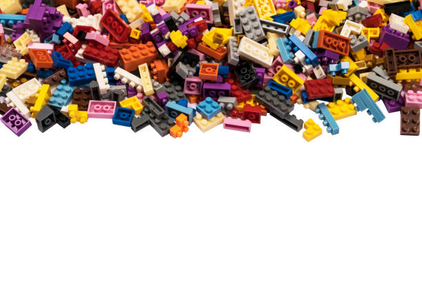 istock Colorful construction toys on white isolated background 1056910606