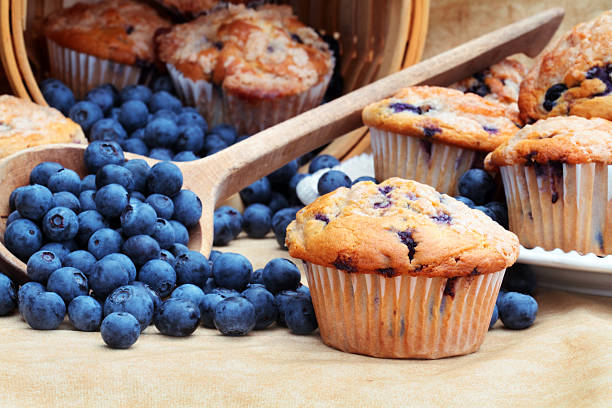 czarna jagoda muffiny - muffin blueberry muffin blueberry food zdjęcia i obrazy z banku zdjęć