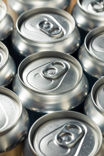 istock Shiny Silver Aluminum Soda Cans 1056914564