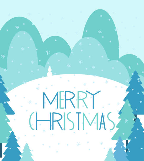 istock Merry Christmas greeting card. Winter landscape. Snow and drifts. 1056915000