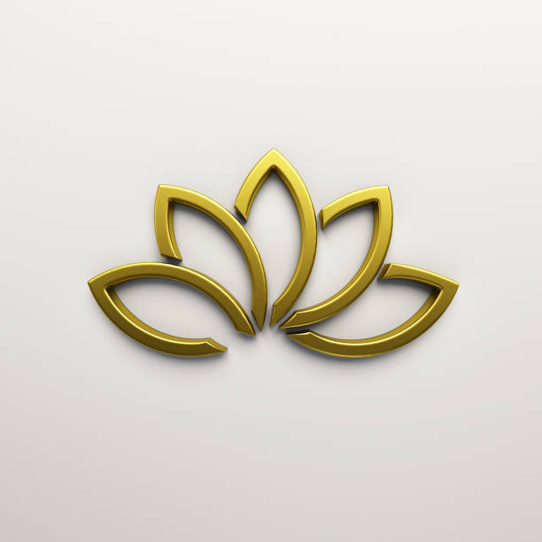 istock Gold Lotus Flower Background. 3D Render Illustration 1056915250