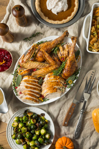 istock Roasted Cut Up Turkey Platter For Thanksgiving 1056915680
