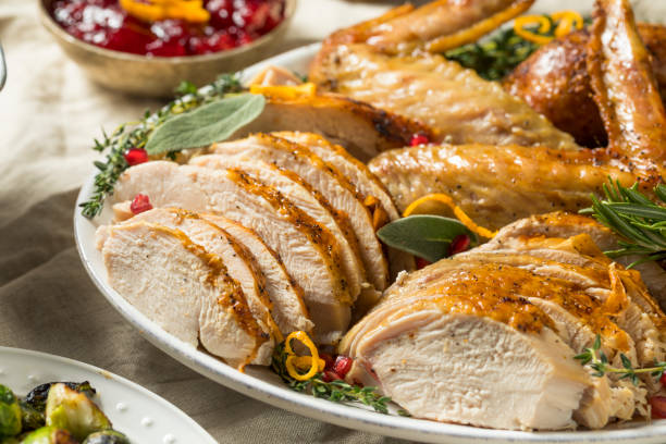 istock Roasted Cut Up Turkey Platter For Thanksgiving 1056917070