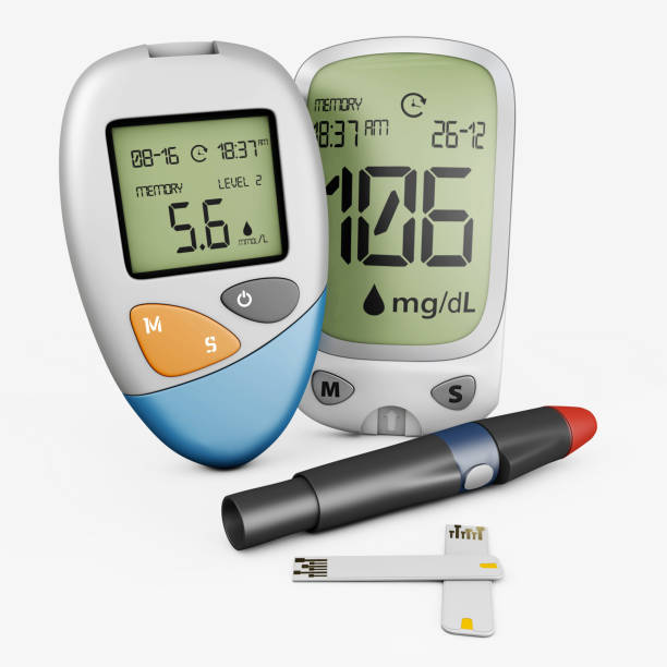istock Realistic blood glucometer, blood glucose test isolated 3d Illustration 1056917534
