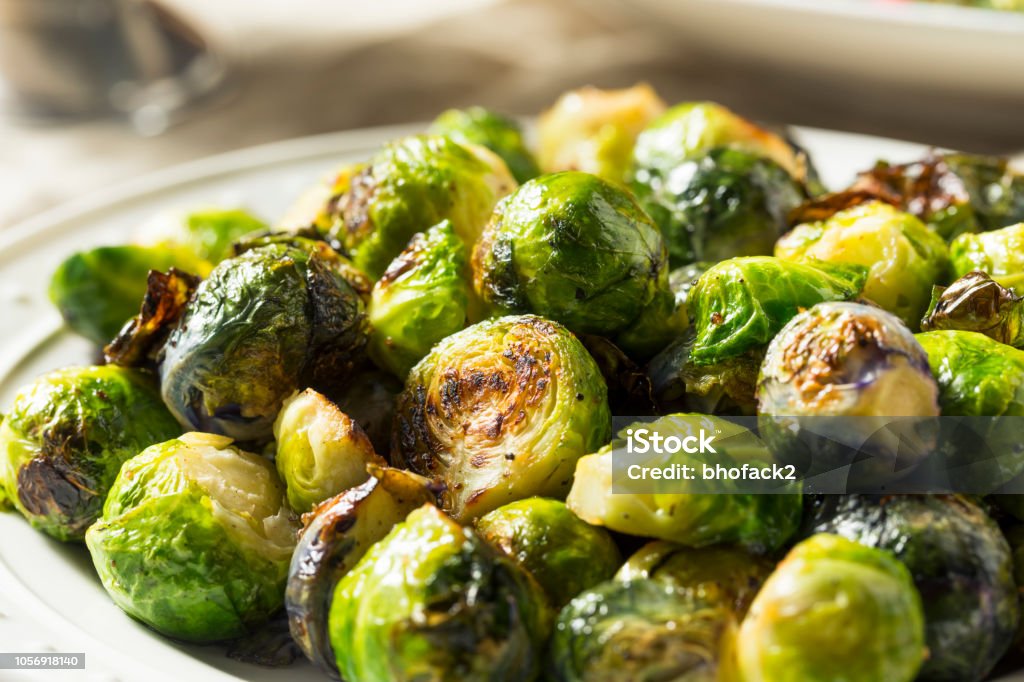 Healthy Roasted Brussel Sprouts Healthy Roasted Brussel Sprouts for Thanksgiving Dinner Brussels Sprout Stock Photo
