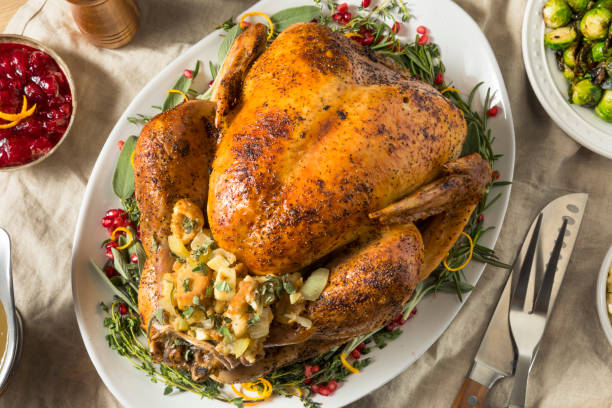istock Whole Roasted Turkey Dinner For Thanksgiving 1056918278