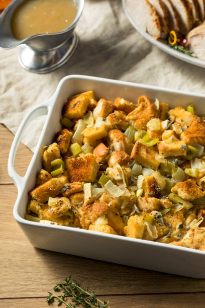istock Homemade Bread Stuffing for Thanksgiving Dinner 1056921000