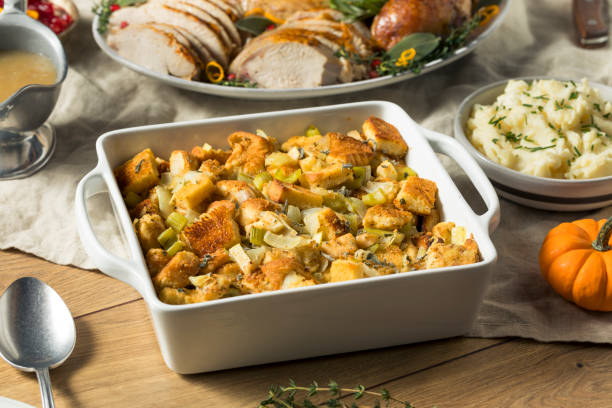 istock Homemade Bread Stuffing for Thanksgiving Dinner 1056921150