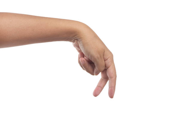 istock Hand with gesture of walking. Isolated white background. 1056921588